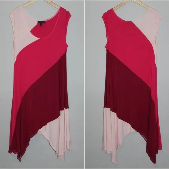 Lane Bryant Colorblock Trapeze Dress Pink Shark Bite Hem Plus Size 14/16 HW8547 - Picture 6 of 6